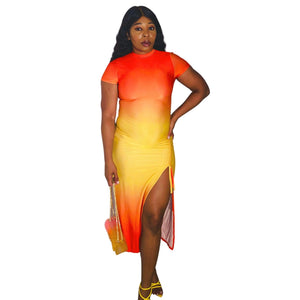 Open image in slideshow, Eva Two Color Gradient Maxi Dress - Bronze Doll
