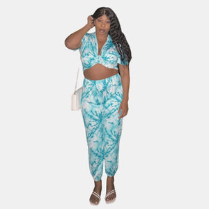 Open image in slideshow, Lily Tie-Dye T-Shirt and Joggers Two Piece Set - Bronze Doll
